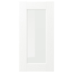 ENKÖPING Glass door, white wood effect, 30x60 cm