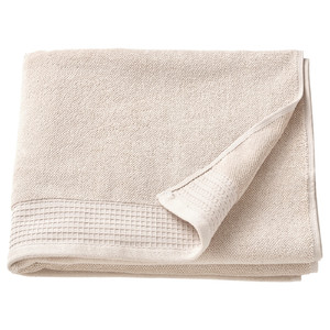 VINARN Bath towel, light grey/beige, 70x140 cm