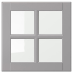 BODBYN Glass door, grey, 40x40 cm