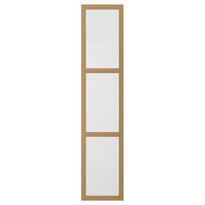 TONSTAD Door with hinges, oak veneer/glass, 50x229 cm