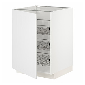 METOD Base cabinet with wire baskets, white/Stensund white, 60x60 cm