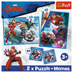 Trefl Children's Puzzle 2in1 2x Puzzle + Memos Avengers 3+