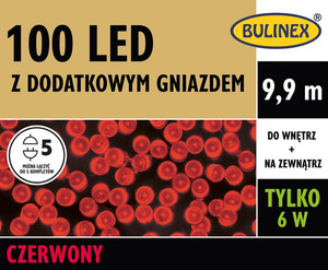 LED Lighting Chain 100L 9.9 m, indoor/outdoor, red