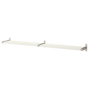 BERGSHULT / GRANHULT Wall shelf, white/nickel-plated, 160x20 cm