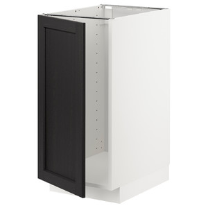 METOD Base cab f sink/waste sorting, white/Lerhyttan black stained, 40x60 cm