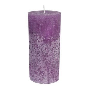 Rustic Candle 15cm, purple