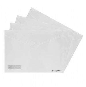 Case Envelope Plastic Wallet File A4, transparent, 12pcs