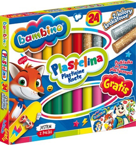 Bambino Plasticine 24 Colours with Gold & Silver