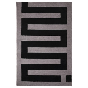 BLÅSKATA Rug, black/grey, 105x160 cm