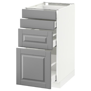 METOD / MAXIMERA Base cab 4 frnts/4 drawers, white/Bodbyn grey, 40x60 cm