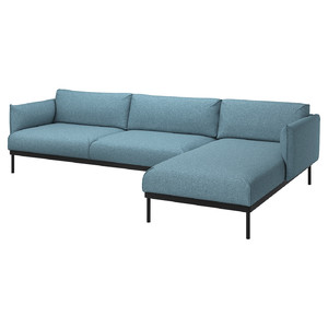 ÄPPLARYD 4-seat sofa with chaise longue, Gunnared light blue