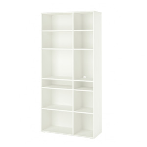 VIHALS Shelving unit with 10 shelves, white, 95x37x200 cm