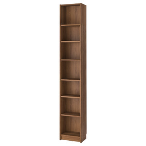 BILLY Bookcase with height extension unit, brown walnut effect, 40x28x237 cm