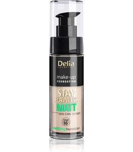 Delia Cosmetics Stay Flawless Matt Mattifying Foundation 16H no. 402 Light Beige 30ml