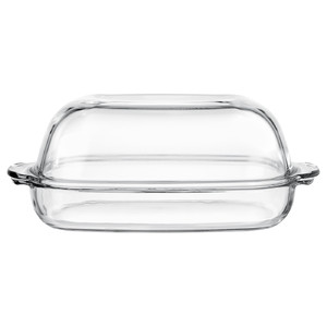 BUREN Oven / serving dish with lid, transparent glass