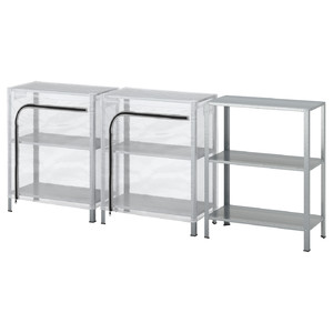 HYLLIS Shelving units with covers, transparent, 180x27x74 cm