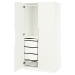 PAX / TONSTAD Wardrobe combination, white/off-white, 100x60x201 cm