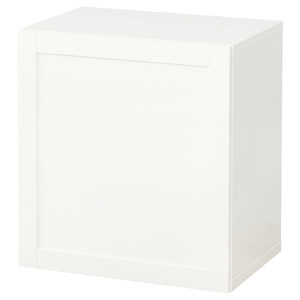 BESTÅ Wall-mounted cabinet combination, white/Hanviken white, 60x42x64 cm