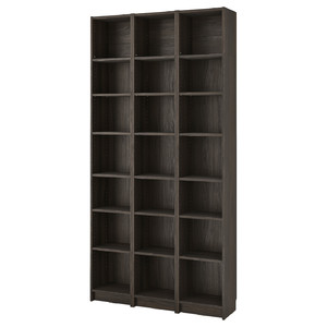 BILLY Bookcase comb with extension units, dark brown oak effect, 120x28x237 cm