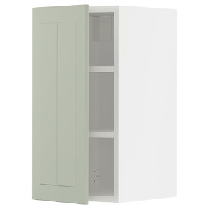 METOD Wall cabinet with shelves, white/Stensund light green, 30x60 cm