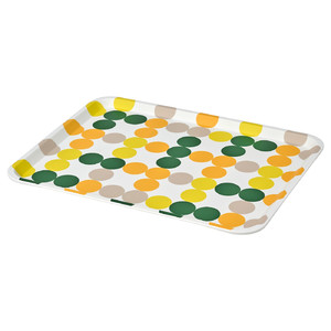 BRÖGGAN Tray, dot pattern multicolour, 37x29 cm