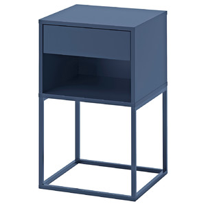 VIKHAMMER Bedside table, blue, 40x39 cm