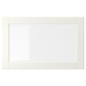 OSTVIK Glass door, white, clear glass, 60x38 cm