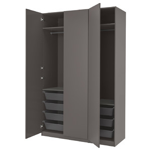 PAX / FORSAND Wardrobe, dark grey/dark grey, 150x60x236 cm