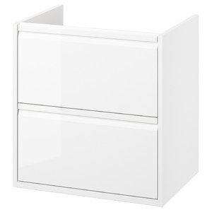 ÄNGSJÖN Wash-stand with drawers, high-gloss white, 60x48x63 cm