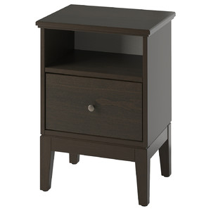 IDANÄS Bedside table, dark brown stained, 47x40 cm