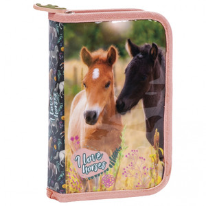 Pencil Case with School Accessories Horses