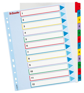 Esselte Index A4 Cardboard 1-12 Maxi