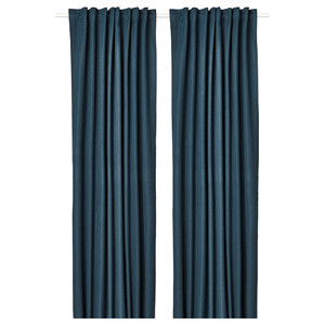 ROSENMANDEL Room darkening curtains, 1 pair, dark blue, 135x300 cm