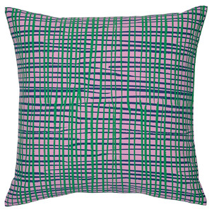 HAMNKRASSING Cushion cover, pink/blue green, 50x50 cm