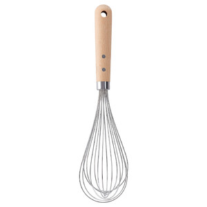 VARDAGEN Balloon whisk, stainless steel/beech, 30 cm