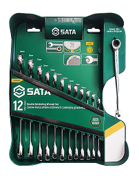 SATA Combination Spanner Set Double Ratchet 13pcs + X-Beam