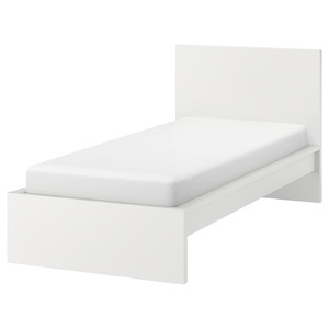 MALM Bed frame, high, white, Luröy, 90x200 cm