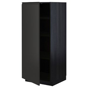 METOD High cabinet with shelves, black/Upplöv matt anthracite, 60x60x140 cm