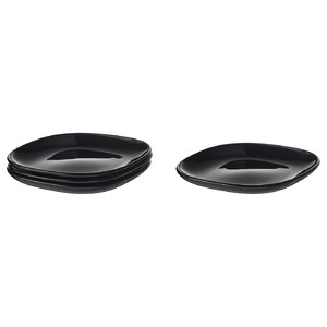 BACKIG Side plate, black, 18x18 cm, 4 pack