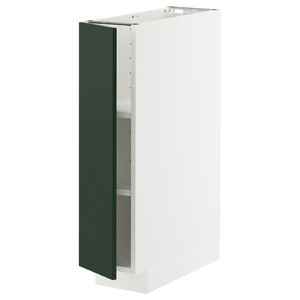 METOD Base cabinet with shelves, white/Havstorp deep green, 20x60 cm