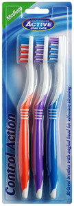 Beauty Formulas Active Oral Care Control Action Toothbrush Medium 3pcs