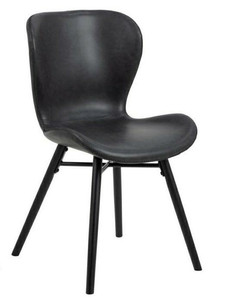 Chair Batilda, faux leather, black
