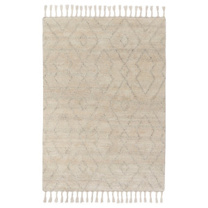 LENTÅTEL Rug, high pile, beige/handmade, 170x240 cm