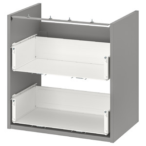 ENHET Base cb f washbasin w 2 drawers, grey, 60x40x60 cm
