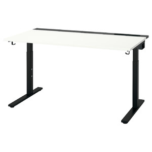 MITTZON Desk, white/black, 140x80 cm