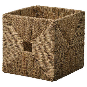 KNIPSA Basket, seagrass, 32x33x32 cm