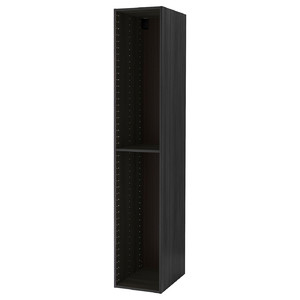 METOD High cabinet frame, wood effect black, 40x60x220 cm