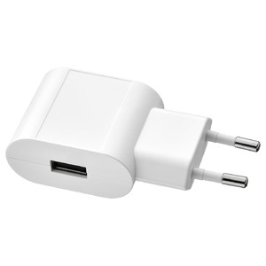 SMÅHAGEL 1-port USB charger, white