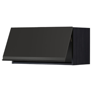 METOD Wall cabinet horizontal, black/Upplöv matt anthracite, 80x40 cm