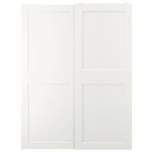 GRIMO Pair of sliding doors, white, 150x201 cm